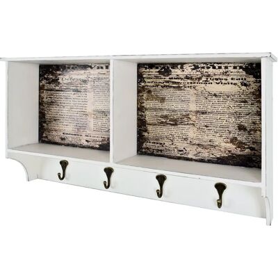 Porte-manteau mural Haku Meubles avec 4 crochets - motif bois, 65x40 cm Porte-manteau mural Haku Meubles avec 4 crochets - motif bois, 65x40 cm