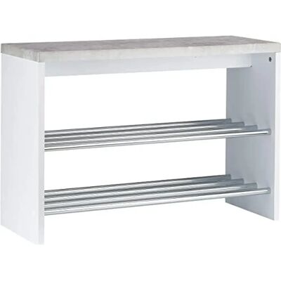 Haku Möbel Bank mit Schuhablage - Weiß - 81cm - Sitzgelegenheit Haku Möbel Bank mit Schuhablage - Weiß - 81cm - Sitzgelegenheit