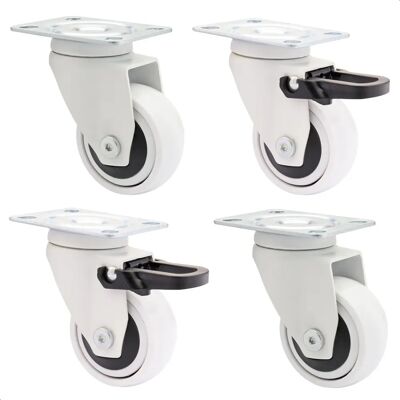 WAGNER Design - 3C - 4 Drehbare Möbelrollen - Weiß - 50mm WAGNER Design - 3C - 4 Drehbare Möbelrollen - Weiß - 50mm