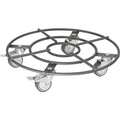 Suporte para plantas Wagner com rodas - Aço, Ø 380 mm, Prateado - Suporte para plantas Suporte para plantas Wagner com rodas - Aço, Ø 380 mm, Prateado - Suporte para plantas
