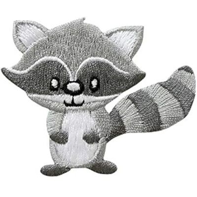 Mono-Quick Modell - Waschbär Tier - grau - 4,8 x 5,8 cm - Aufbügelpatch Mono-Quick Modell - Waschbär Tier - grau - 4,8 x 5,8 cm - Aufbügelpatch