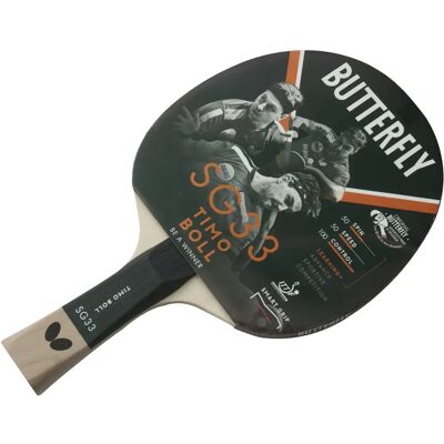 Butterfly Timo Boll SG33 3-PLY Table Tennis Bat - Red/Black - ITTF Approved Butterfly Timo Boll SG33 3-PLY Table Tennis Bat - Red/Black - ITTF Approved
