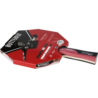 Butterfly Timo Boll Ruby - Manche ergonomique, 1,8mm Mousse, Approuvé par l'ITTF - Raquette de Ping Pong - Publicité Butterfly Timo Boll Ruby - Manche ergonomique, 1,8mm Mousse, Approuvé par l'ITTF - Raquette de Ping Pong - Publicité