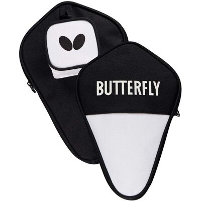 Pokrowiec na rakietę do tenisa stołowego Butterfly - Okrągły, Nylon 600D, Czarny/Biały Pokrowiec na rakietę do tenisa stołowego Butterfly - Okrągły, Nylon 600D, Czarny/Biały
