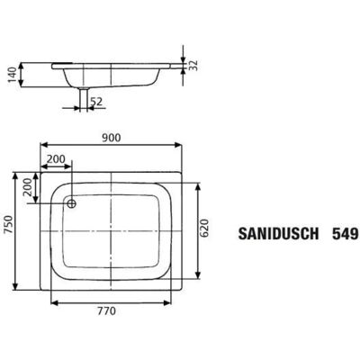 Kaldewei SANIDUSCH 549 Cadă de dus dreptunghiulară din oțel emailat Kaldewei SANIDUSCH 549 Cadă de dus dreptunghiulară din oțel emailat