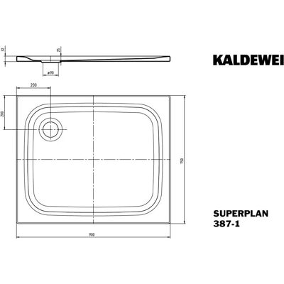 Vas de dus Kaldewei Superplan Classic 387 - Dreptunghiular, 75x90cm, Alb Vas de dus Kaldewei Superplan Classic 387 - Dreptunghiular, 75x90cm, Alb