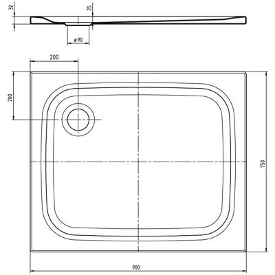Kaldewei Superplan Classic Stahl Duschwanne - 75x90cm Kaldewei Superplan Classic Stahl Duschwanne - 75x90cm