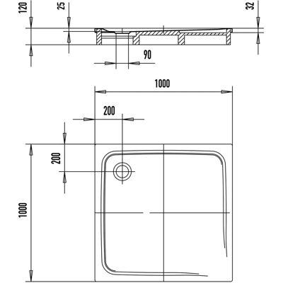 Kaldewei Superplan Classic 391-2 Vasca doccia quadrata - Doccia Kaldewei Superplan Classic 391-2 Vasca doccia quadrata - Doccia