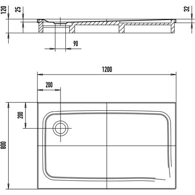 Piattino doccia Kaldewei Superplan Classic - Rettangolare, 80x120cm, Bianco Piattino doccia Kaldewei Superplan Classic - Rettangolare, 80x120cm, Bianco