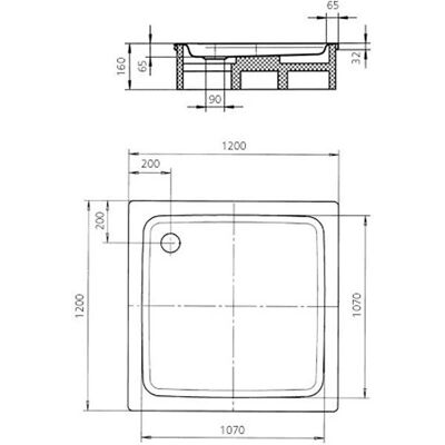 Kaldewei Duschplan Vasca Doccia - Resistente a urti, 120x120cm Kaldewei Duschplan Vasca Doccia - Resistente a urti, 120x120cm