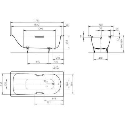 Cada Saniform Star Kaldewei - Dreptunghiular, Efect perlă, Găuri pentru mâner - Cada Cada Saniform Star Kaldewei - Dreptunghiular, Efect perlă, Găuri pentru mâner - Cada