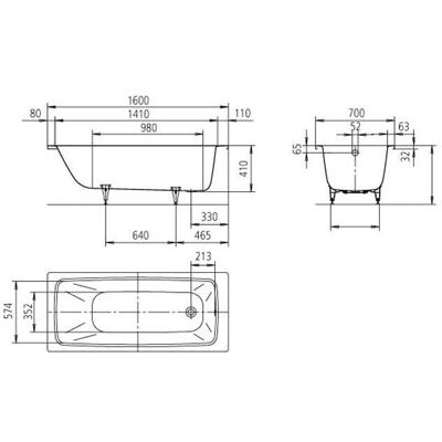 Cada rectangular Kaldewei Cayono 748 - Capacitate mare Cada rectangular Kaldewei Cayono 748 - Capacitate mare
