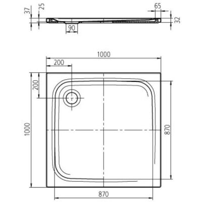 Kaldewei Superplan 391-5 Vas de duș pătrat - Alb Perla 100x100cm Kaldewei Superplan 391-5 Vas de duș pătrat - Alb Perla 100x100cm