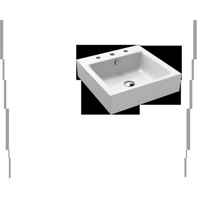 Lavabo a parete Puro Kaldewei - Rettangolare, 3 fori, acciaio smalto Lavabo a parete Puro Kaldewei - Rettangolare, 3 fori, acciaio smalto