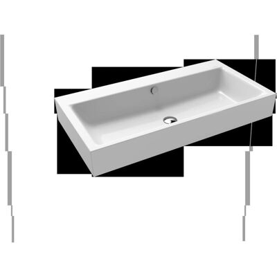 Lavabo a Muro Puro - Rettangolare, 3 Fori, 90x46cm - Lavabo Lavabo a Muro Puro - Rettangolare, 3 Fori, 90x46cm - Lavabo