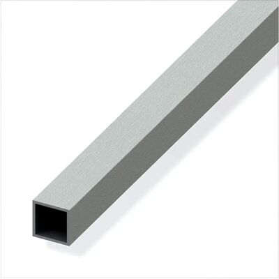 Profilo in Alluminio 10x10 Alfer - Acciaio Inox Spazzolato - 1m Profilo in Alluminio 10x10 Alfer - Acciaio Inox Spazzolato - 1m