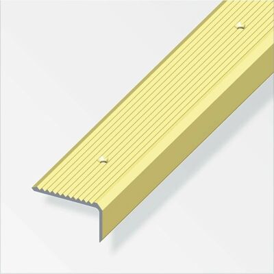 Alfer Profilo in Alluminio Ottone 1m per Scale - Profilo di Protezione Alfer Profilo in Alluminio Ottone 1m per Scale - Profilo di Protezione
