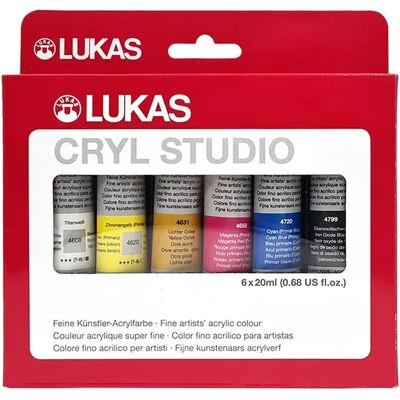 Set de Pinturas Acrílicas Lukas Cryl Studio - Versátil 6x20ml Set de Pinturas Acrílicas Lukas Cryl Studio - Versátil 6x20ml