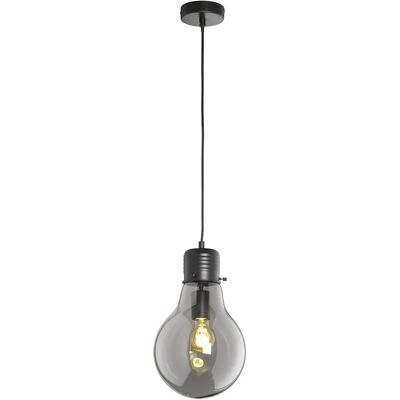 Fischer & Honsel Louis Takpendel - Justerbar höjd, E27, Svart & Rökgasglas Fischer & Honsel Louis Takpendel - Justerbar höjd, E27, Svart & Rökgasglas