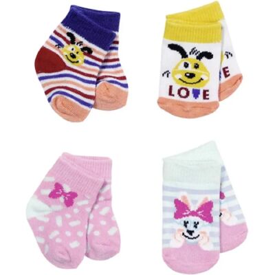 Conjunto de 2 pares de meias BABY born - 43cm, Designs Coloridos Conjunto de 2 pares de meias BABY born - 43cm, Designs Coloridos