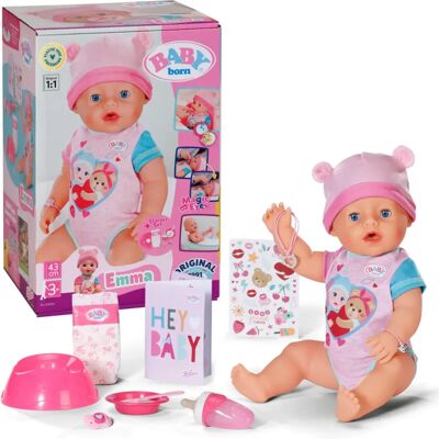 Baby Born Emma 43cm Puppe - Lebensechte Funktionen Baby Born Emma 43cm Puppe - Lebensechte Funktionen