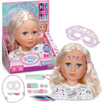 ZAPF CREATION Baby born styling fej smink és fodrász készlet - styling head ZAPF CREATION Baby born styling fej smink és fodrász készlet - styling head
