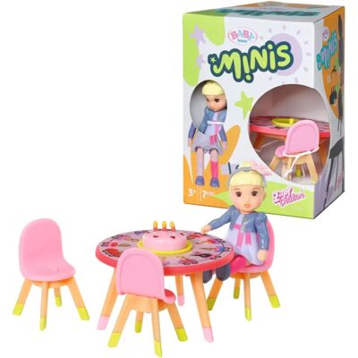 Zapf Creation BABY born Minis-Set se Stolem a Židlemi na Narozeniny a Panenkou Zapf Creation BABY born Minis-Set se Stolem a Židlemi na Narozeniny a Panenkou