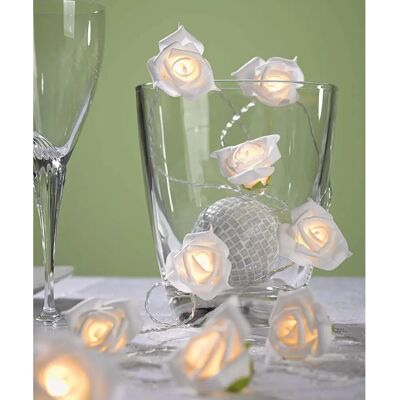 Hellum - 300239 - Décor roses blanches - 2,3 m - Catena lumineuse décorative Hellum - 300239 - Décor roses blanches - 2,3 m - Catena lumineuse décorative