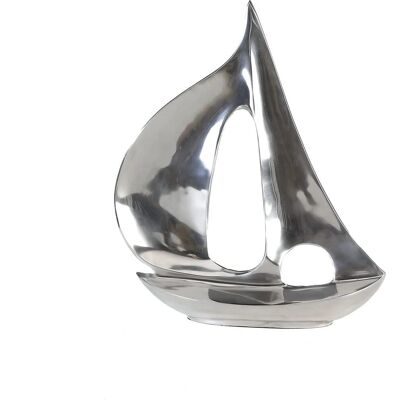 GILDE Silber Segelboot Skulptur - Maritimes Wohnaccessoire GILDE Silber Segelboot Skulptur - Maritimes Wohnaccessoire
