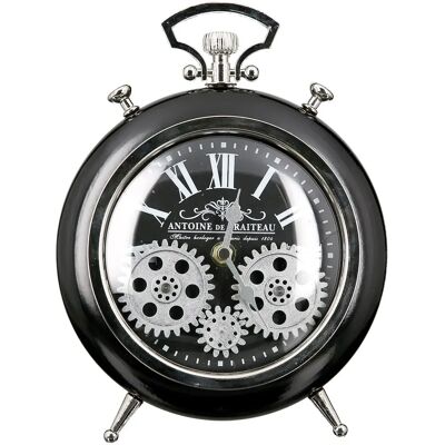 GILDE Transmission Standuhr - schwarz/silber, 25cm, römisch GILDE Transmission Standuhr - schwarz/silber, 25cm, römisch