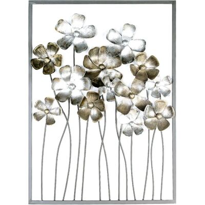 GILDE Blumen Wanddeko - 58x80 cm - Silber & Bronze GILDE Blumen Wanddeko - 58x80 cm - Silber & Bronze