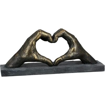 GILDE Heart Hands Wall Decor - Sculpture, Brown, 36x15x10 cm - Wall Decor Object GILDE Heart Hands Wall Decor - Sculpture, Brown, 36x15x10 cm - Wall Decor Object
