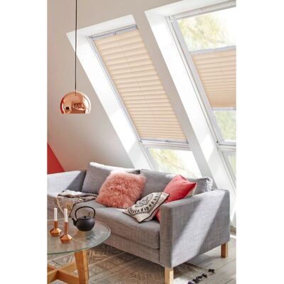 SUNLINES Classic Style Crepe Beige Dachfensterplissee - Dach Window Pleated Blind SUNLINES Classic Style Crepe Beige Dachfensterplissee - Dach Window Pleated Blind