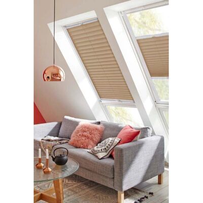 SUNLINES Classic Style Crepe Beige Dachfensterplissee - Dachfensterplissee SUNLINES Classic Style Crepe Beige Dachfensterplissee - Dachfensterplissee