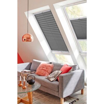 SUNLINES StartUp Style Crush Dachfensterplissee - Fenstermaß, zweiseitig, 115,9 cm, grau SUNLINES StartUp Style Crush Dachfensterplissee - Fenstermaß, zweiseitig, 115,9 cm, grau