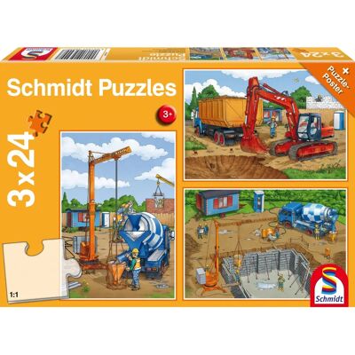 Schmidt Spiele Construction 3x24 Puzzle - Puzzle Schmidt Spiele Construction 3x24 Puzzle - Puzzle
