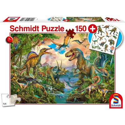 Schmidt Spiele Dinosaurier Puzzle 150 Teile + Tattoos Geschenk Schmidt Spiele Dinosaurier Puzzle 150 Teile + Tattoos Geschenk