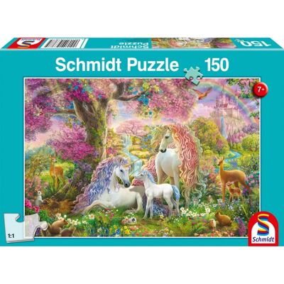 Schmidt Spiele 56387 - Einhornfamilie im Blütenwald Kinderpuzzle 150 Teile Schmidt Spiele 56387 - Einhornfamilie im Blütenwald Kinderpuzzle 150 Teile