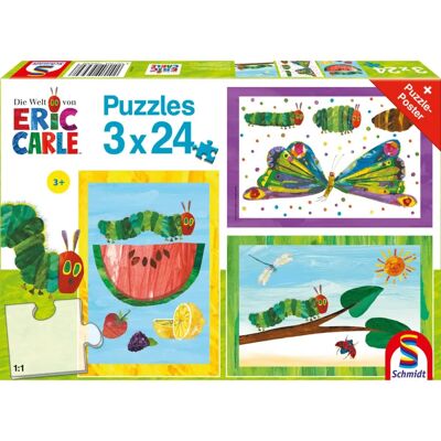 Schmidt Spiele Worm Butterfly Puzzle - 3x24 Pieces for Kids Schmidt Spiele Worm Butterfly Puzzle - 3x24 Pieces for Kids
