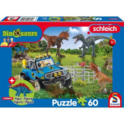 Schmidt Puzzel - Prehistorische Giganten - 60 Stukken + Schleich Figuur Schmidt Puzzel - Prehistorische Giganten - 60 Stukken + Schleich Figuur