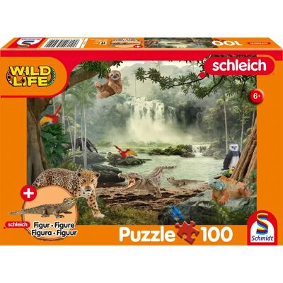 Wild Life Regenwoud Puzzel - Met Schleich Figuren Wild Life Regenwoud Puzzel - Met Schleich Figuren