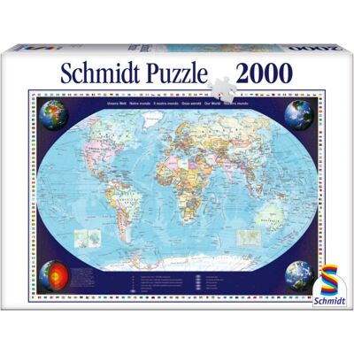 Schmidt Hochwertiges 2000-Teile Weltkarte Puzzle - Puzzlespiel Schmidt Hochwertiges 2000-Teile Weltkarte Puzzle - Puzzlespiel