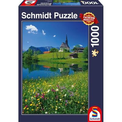 Puzzle Inzell Einsiedlhof e Chiesa di San Nicola - 1000 Pezzi Puzzle Inzell Einsiedlhof e Chiesa di San Nicola - 1000 Pezzi