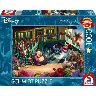 Schmidt Spiele - Thomas Kinkade Disney Lilo & Stitch Aloha Christmas - 1000 Pieces - Disney Lilo & Stitch - Jigsaw Puzzle Schmidt Spiele - Thomas Kinkade Disney Lilo & Stitch Aloha Christmas - 1000 Pieces - Disney Lilo & Stitch - Jigsaw Puzzle