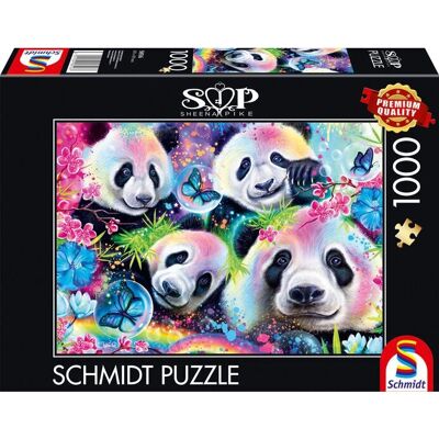 Schmidt Neon Blumen-Pandas Puzzle - 1000 dílků - Puzzle Schmidt Neon Blumen-Pandas Puzzle - 1000 dílků - Puzzle