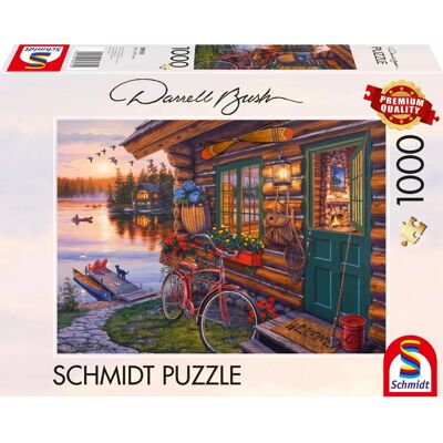Schmidt Darrell Bush: Seehütte mit Fahrrad - Puzzle Schmidt Darrell Bush: Seehütte mit Fahrrad - Puzzle