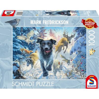 Schmidt Spiele Černý Labrador ve Sněhu - Puzzle Schmidt Spiele Černý Labrador ve Sněhu - Puzzle