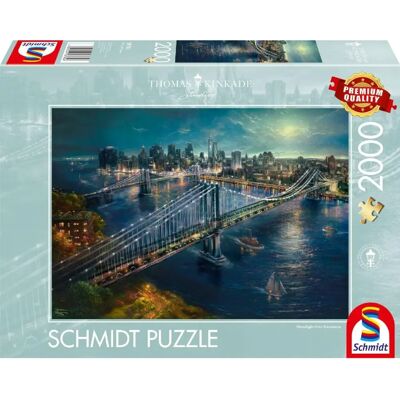 Puzzle Moonlight sur Manhattan de Schmidt Kinkade - 2000 Pièces - Publicité Puzzle Moonlight sur Manhattan de Schmidt Kinkade - 2000 Pièces - Publicité