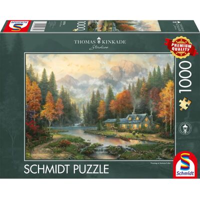 Schmidt Spiele 58784 Puzzle Thomas Kinkade Evening at Autumn Lake - Puzzle Schmidt Spiele 58784 Puzzle Thomas Kinkade Evening at Autumn Lake - Puzzle