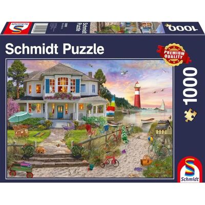 Schmidt Spiele Premium Puzzel met 1000 Stukken - Strandhuis Schmidt Spiele Premium Puzzel met 1000 Stukken - Strandhuis